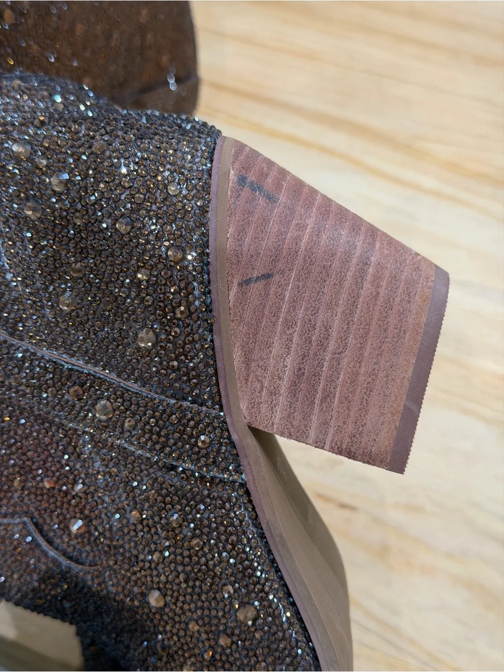 Women’s Brown Glitter Western Boots - Picture 5 of 5